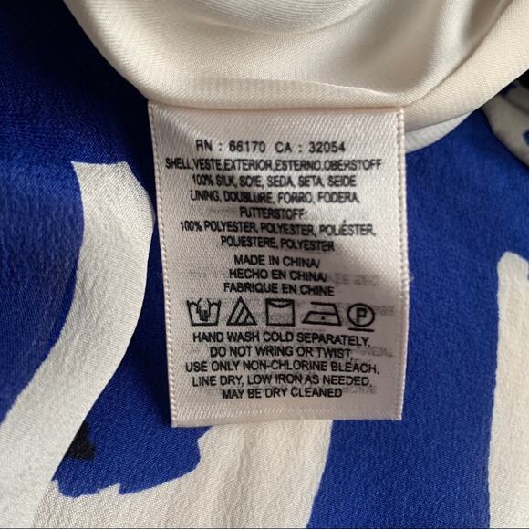 Anthropologie Maeve Dress Womens 0 Blue Black Silk Floral Shift Sleeveless - Picture 7 of 7